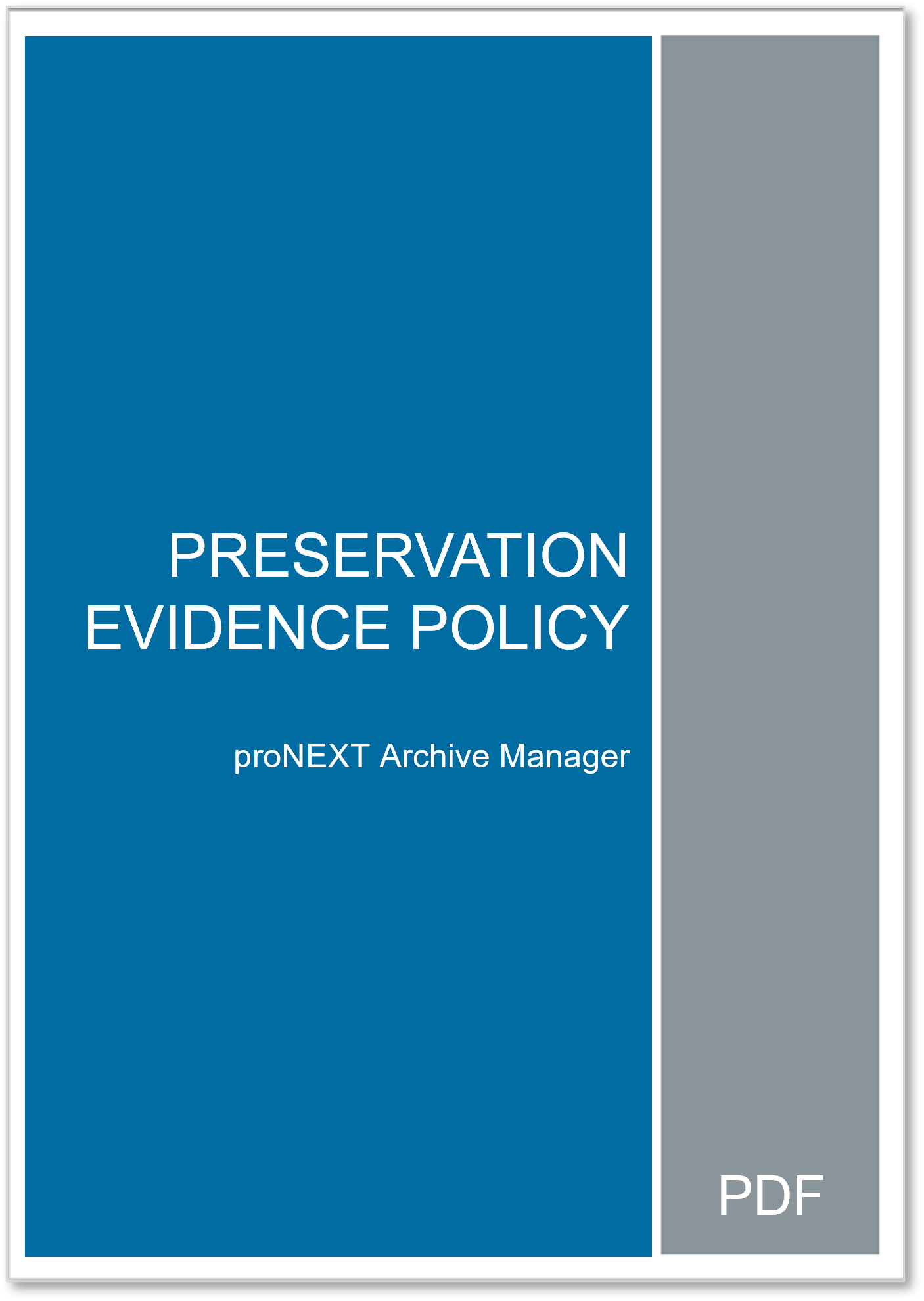 proNEXT Archive Manager - Preservation Policy PDF