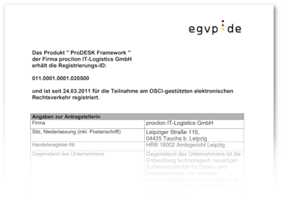 procilon zertifikat egvp freigabe drittprodukt