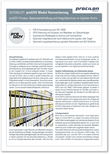 procilon Datenblatt proGOV Modul Konvertierung
