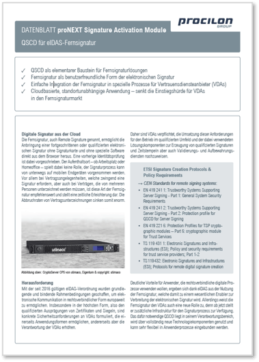 procilon Datenblatt QSCD HSM SAM